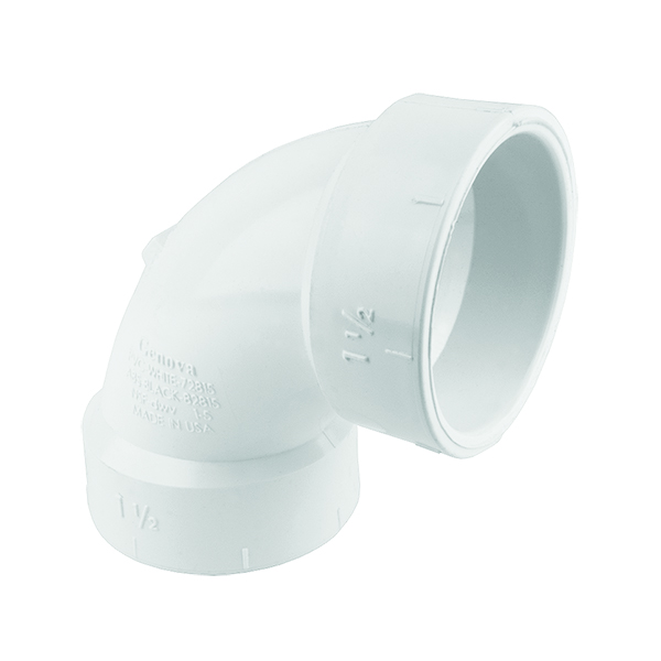 1-1/4" SCH 40 PVC DWV SOCKET 90 DEG ELL 1-1/4" SCH 40 PVC DWV SOCKET 90 DEG ELL