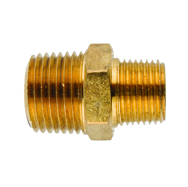 1/4" X 1/8" BRASS HEX REDUCING NIPPLE 1/4" X 1/8" BRASS HEX REDUCING NIPPLE