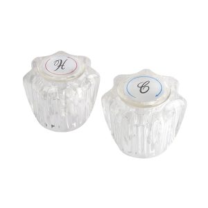 Master Plumber Faucet Handle Set – OEM RP5693/RP19660/H21 Replacement, Acrylic (2 Handles + Buttons + Screws)