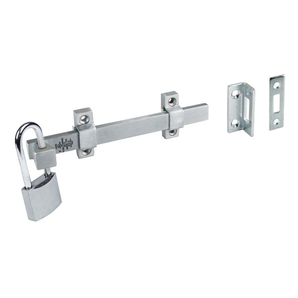 TRIMCO 0454F26D-8/SB0454-8- 8" HD SURFACE BOLT W/PADLOCK FEATURE