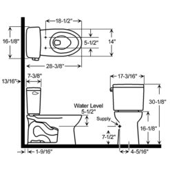TOTO CST746CSMFG#01 ADA ELONG TANK TYPE CLOSET 1.6 GPF W/ LH LEVER LESS SEAT