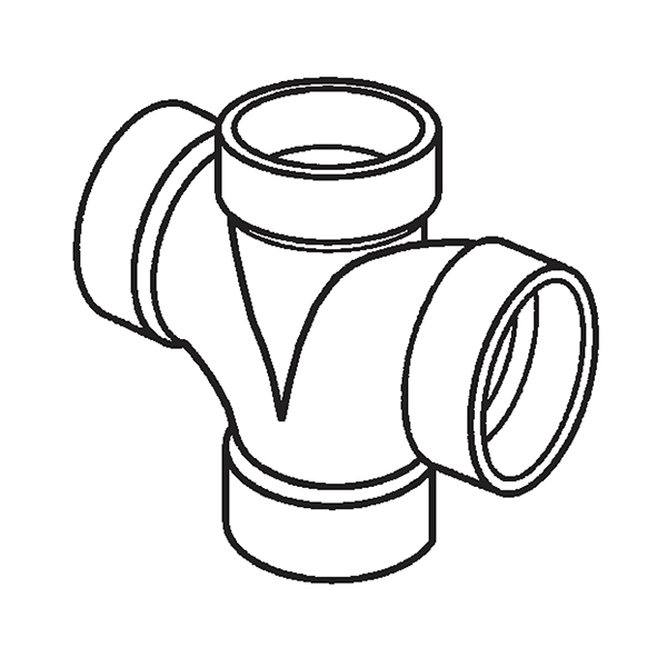 1-1/2" SCH 40 PVC DWV DOUBLE TEE ( CROSS ) 1-1/2" SCH 40 PVC DWV DOUBLE TEE ( CROSS )