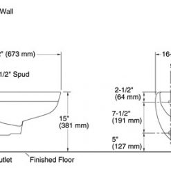 WHITE WALL HUNG ELONGATED CLOSET - 1.0 to 1.6 GPF