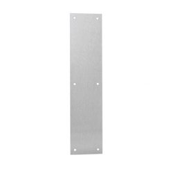 BURNS PUSH PLATE 4” x 16” S/S WITH HOLES