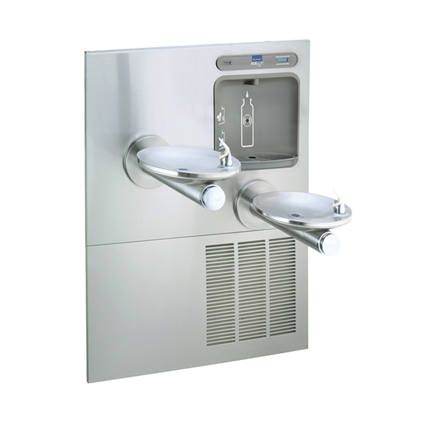 ELKAY TWO-LEVEL SWIRLFLO WALL MOUNT WATER COOLER AND EZH2O BOTTLE FILLER