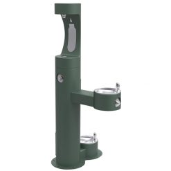 HALSEY TAYLOR ENDURA II - OUTDOOR PEDESTAL FOUNTAIN WITH BOTTLE FILLING STATION & PET FOUNTAIN