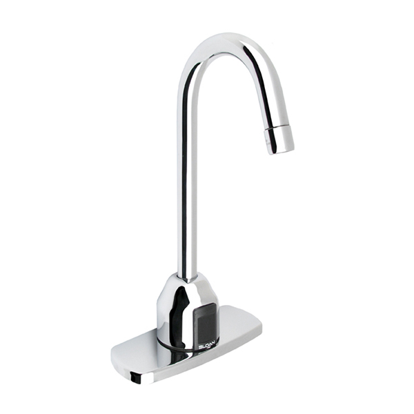 OPTIMA PLUS GOOSENECK FAUCET WITH 4" TRIM PLATE - 2.2 GPM (BATTERY POWERED)