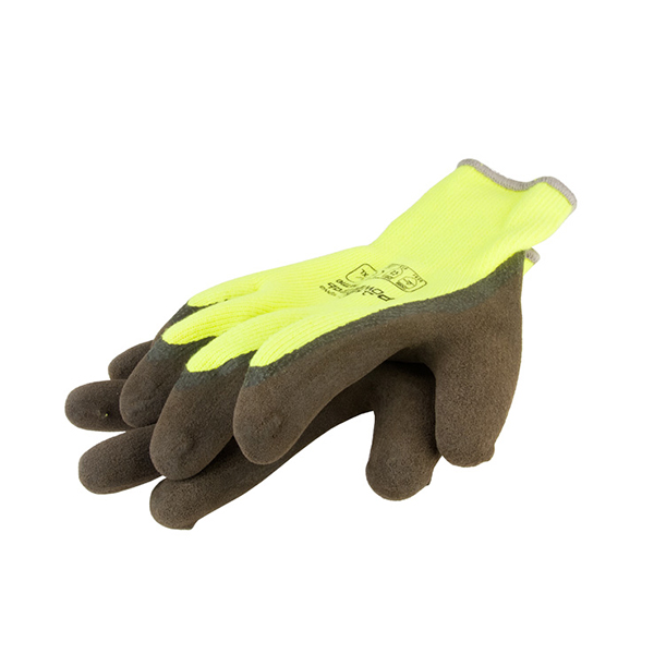 PIP 41-1405S THERMO NYLON KNIT GLOVE W/ACRYLIC LINER AND LATEX GRIP YELLOW (SMALL)