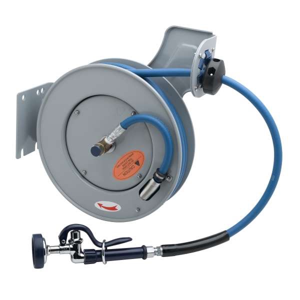 T&S BRASS B-7232-01 OPEN HOSE REEL UNIT EPOXY COATED WITH 35’ HOSE & HI-FLOW SPRAY VALVE T&S BRASS B-7232-01 OPEN HOSE REEL UNIT EPOXY COATED WITH 35’ HOSE & HI-FLOW SPRAY VALVE