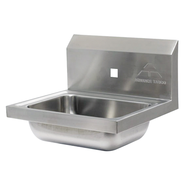 ADVANCE TABCO 7-PS-71 S/S WALL MT HAND WASHING SINK-SINGLE HOLE BACK MOUNT