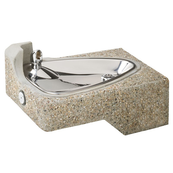 HAWS 1047 HAWS - BARRIER-FREE DRINKING FOUNTAIN CONCRETE W/EXPOSED AGGREGATE W/IN-WALL MOUNTING PLATE