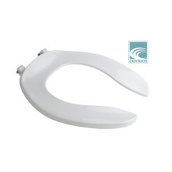 CLOSET SEAT - WHITE ELONGATED OPEN FRONT LESS COVER (6 PC)
