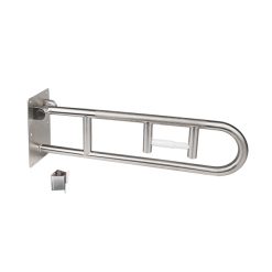 MOEN R8962FD 30” X 1-1/4” FOLD UP PEENED GRAB BAR WITH INTEGRATED TISSUE HOLDER