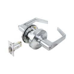 LEVER HANDLE PRIVACY LOCKSET - SATIN CHROME FINISH