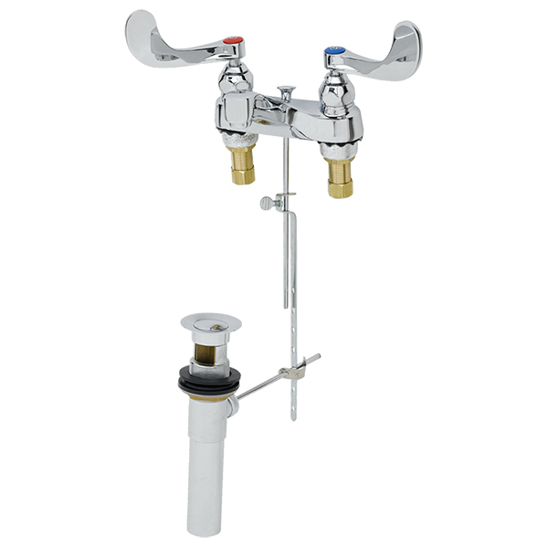 4” LAV FAUCET W/ WING HANDLES & POP-UP 4” LAV FAUCET W/ WING HANDLES & POP-UP