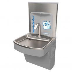 BARRIER FREE WALL MT HAND WASHING STATION-GRAY FINISH
