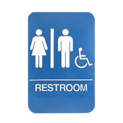 6” X 9” UNISEX SIGN W/CHAIR & BRAILLE - BLUE
