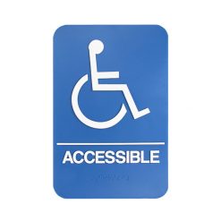 WALL ADA ACCESSIBLE W/CHAIR & BRAILLE 6X9 SIGN