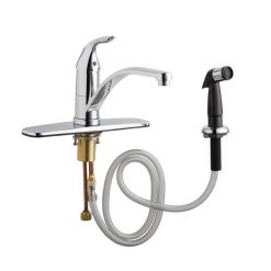 CHICAGO FAUCET 432-ABCP 8" LEAD FREE SINGLE LEVER KITCHEN FAUCET WITH SIDE SPRAY