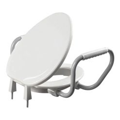 BEMIS E85320ARM 3” RAISED ELONGATED TOILET SEAT W/ SUPPORT ARMS & FUNNEL SHIELD
