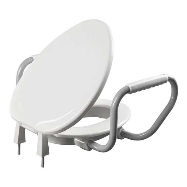 BEMIS E85320ARM 3” RAISED ELONGATED TOILET SEAT W/ SUPPORT ARMS & FUNNEL SHIELD