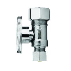 EVERFLOW SUPPLIES INC 82138PR-NL CHROME PLATED LEAD-FREE STRAIGHT STOP VALVE 3/8 FIP X 3/8 OD (1/4 TURN)