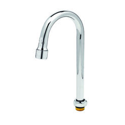 T&S BRASS 179X-A22 4-3/8” CHROME PLATED SWIVEL GOOSENECK SPOUT WITH 2.2 GPM AERATOR