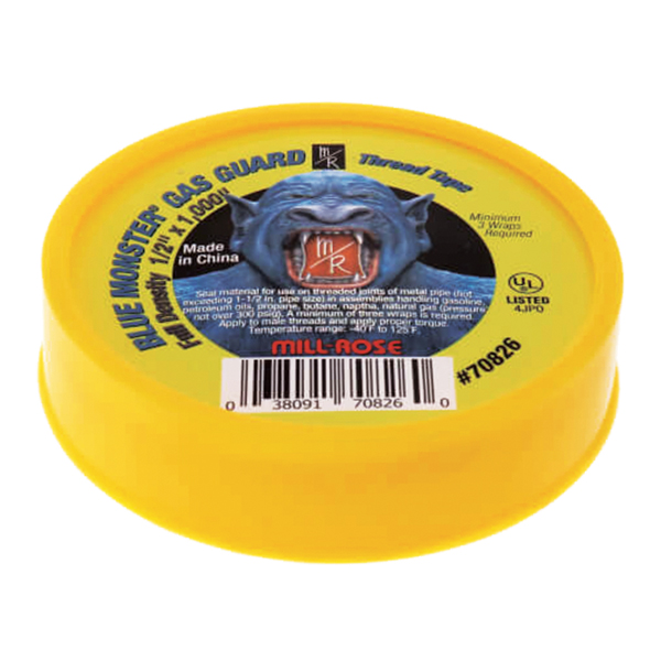 MILL-ROSE 70827 3/4" X 1,000" BLUE MONSTER GAS GUARD PTFE TAPE MILL-ROSE 70827 3/4" X 1,000" BLUE MONSTER GAS GUARD PTFE TAPE