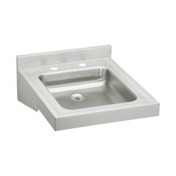 ELKAY MANUFACTURING WCL1923OSD-02X 19" X 23" X 4" WALL HUNG S/S SINGLE BOWL LAV SINK 4” CTR 2 HOLE PUNCH