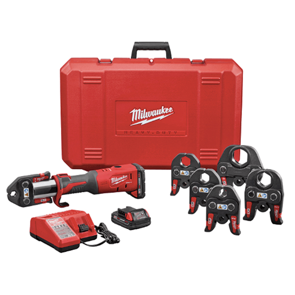 MILWAUKEE FORCE LOGIC M18 PRESS TOOL W/ ONE KEY, 1/2”-2” CTS JAWS, BATTERY & CHARGER