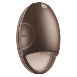 SATCO 65-800 15 WATT OVAL SMALL EMERGENCY WALL PACK LIGHT WITH PHOTOCELL - BRONZE FINISH