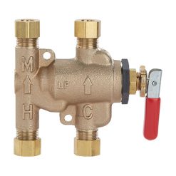 WATTS REGULATOR 0204150 3/8” LEAD FREE THERMOSTATIC MIXING VALVE WITH SANITIZING PURGE LEVER