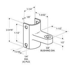 ASI GLOBAL PARTITIONS 21-99/TP099 TOP PARTITION HINGE BRACKET