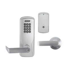 CYLINDRICAL KEYPAD LOCK LEVER HANDLE WITH PRIVACY FUNCTION - SATIN CHROME