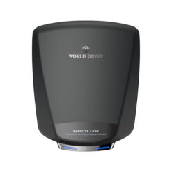WORLD DRYER S-762A SANITIZE & DRY HAND DRYER - TWO TONE BLACK FINISH