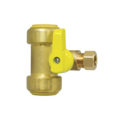 NIBCO H-60671W-T12 3/8” COMP X 1/2” PUSH TEE FITTING BRASS FULL PORT BALL VALVE