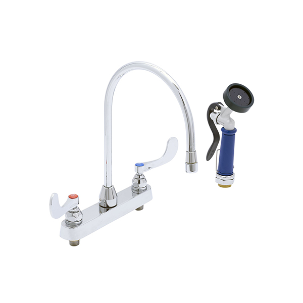 8” DECK MOUNT GOOSENECK FAUCET W/ 4” WRIST HANDLES 8” DECK MOUNT GOOSENECK FAUCET W/ 4” WRIST HANDLES