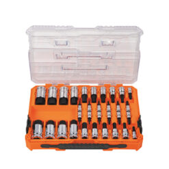 KLEIN TOOLS 65233HEX SAE & METRIC KNURLED HEX BIT SOCKET SET (32 PIECE)