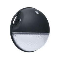 SATCO 65-750 20 WATT LED SMALL ROUND WALL PACK BLACK FINISH LIGHT WITH BYPASSABLE PHOTOCELL CCT SELECTABLE 120-277V