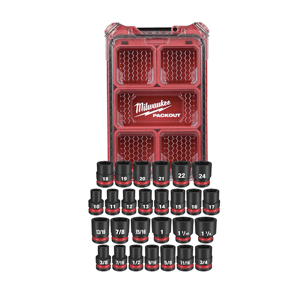 MILWAUKEE 49-66-6804 1/2" DRIVE MM & SAE SHOCKWAVE IMPACT DUTY SOCKET SET 27-PIECE WITH PACKOUT MILWAUKEE 49-66-6804 1/2" DRIVE MM & SAE SHOCKWAVE IMPACT DUTY SOCKET SET 27-PIECE WITH PACKOUT