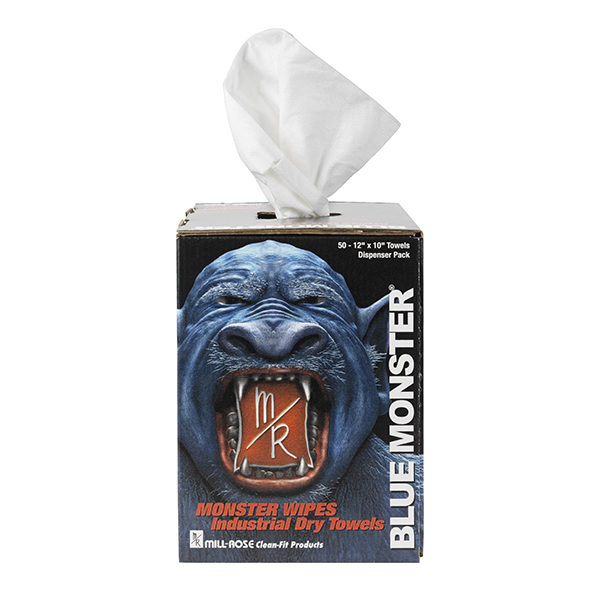 MILL-ROSE 77101 BLUE MONSTER INDUSTRIAL DRY WIPES 50 COUNT 10" X 12" MILL-ROSE 77101 BLUE MONSTER INDUSTRIAL DRY WIPES 50 COUNT 10" X 12"