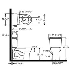 TOTO DRAKE 1.28 GPF WHITE REG TANK TYPE TOILET
