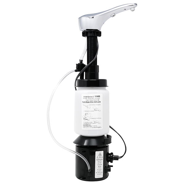 BOBRICK B-828 AUTOMATIC FOAM SOAP DISPENSER W/ AC ADAPTER BOBRICK B-828 AUTOMATIC FOAM SOAP DISPENSER W/ AC ADAPTER