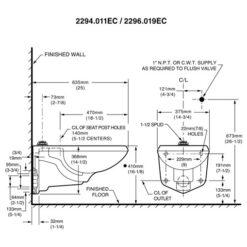 AMERICAN STANDARD AFWALL 1.28 - 1.6 GPF WALL MT ADA "RETRO FIT" TOILET