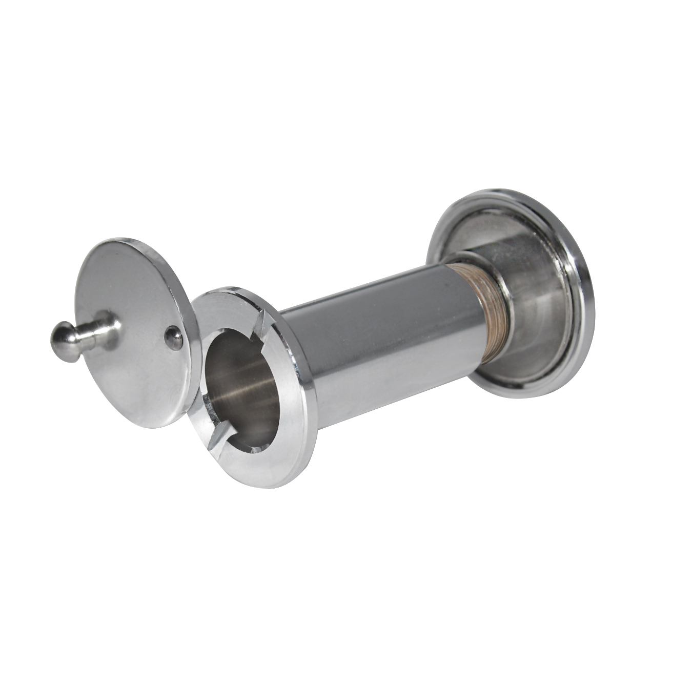 BURNS 853 ONE WAY HEAVY DUTY DOOR VIEWER WITH PRIVACY COVER - CHROME BURNS 853 ONE WAY HEAVY DUTY DOOR VIEWER WITH PRIVACY COVER - CHROME
