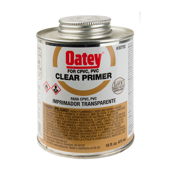 OATEY 30752 CLEAR PVC/CPVC PRIMER PINT 16 OZ OATEY 30752 CLEAR PVC/CPVC PRIMER PINT 16 OZ
