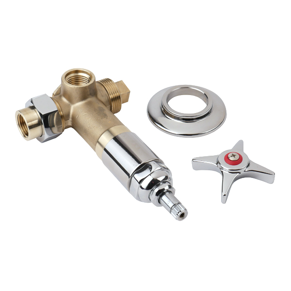 T & S BRASS B1020 COLD CONCEALED SINGLE BYPASS VALVE W/ CROSS HANDLE T & S BRASS B1020 COLD CONCEALED SINGLE BYPASS VALVE W/ CROSS HANDLE