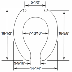 ELONGATED TOILET SEAT-OPEN LESS COVER