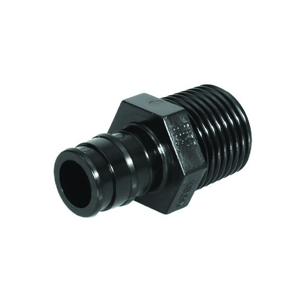 EVERFLOW SUPPLIES INC B-FPMA0012 1/2” PEX X 1/2” MIPS BLACK POLY ADAPTER PEX A F1960 EVERFLOW SUPPLIES INC B-FPMA0012 1/2” PEX X 1/2” MIPS BLACK POLY ADAPTER PEX A F1960