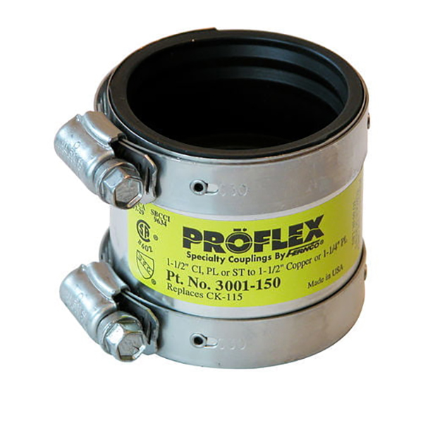 FERNCO 3001-150 1-1/2” X 1-1/2” PROFLEX SHIELDED COUPLING FERNCO 3001-150 1-1/2” X 1-1/2” PROFLEX SHIELDED COUPLING